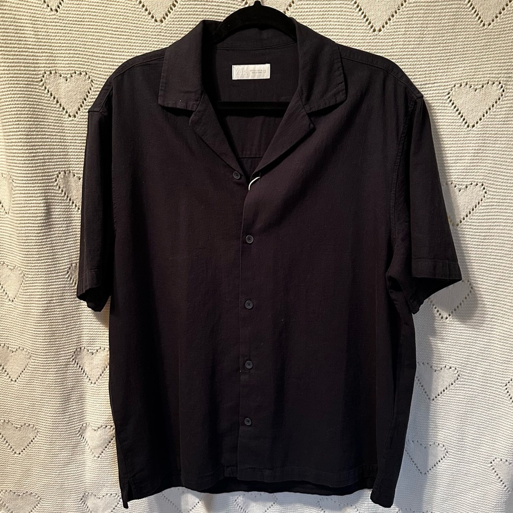 Zara Men - NEW WITH TAGS - Button Down Shirt - Dark Navy Size Large